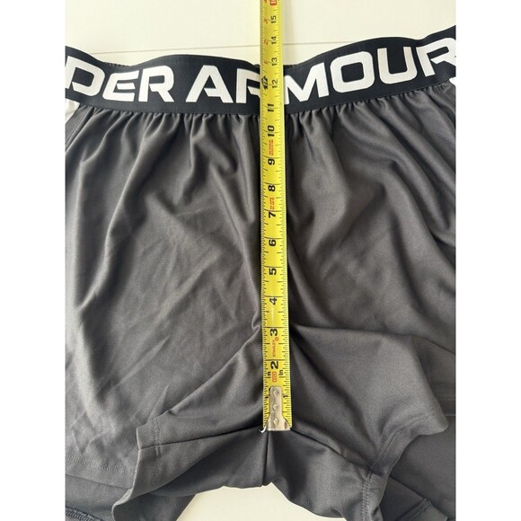 Under Armour Black White Running Training Loose Fit Shorts Play Up 1X - Picture 9 of 12